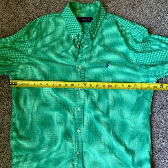 Ralph Lauren Green Gingham Button Down - Picture 4 of 5
